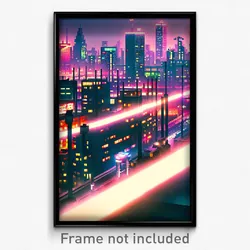 Pixel Art Poster - Well Made City (8 Bit Psychedelic Trippy Video Game Print)