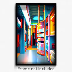 Pixel Art Poster - Unusual Storage Room (8 Bit Psychedelic Video Game Print)
