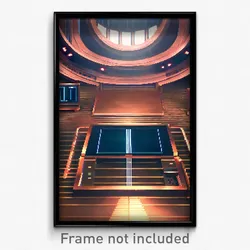 Pixel Art Poster - Bronze Stock Trading Floor (8 Bit Video Game Print)