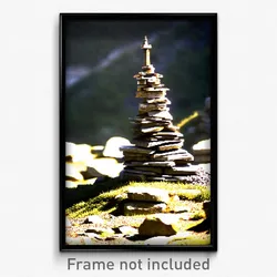 Pixel Art Poster - Deserted Cairn (8 Bit Psychedelic Trippy Video Game Print)