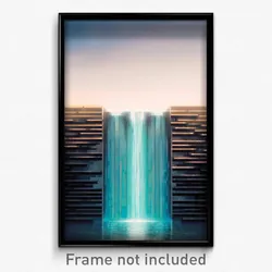 Pixel Art Poster - Rectangular Cascade (8 Bit Psychedelic Video Game Print)