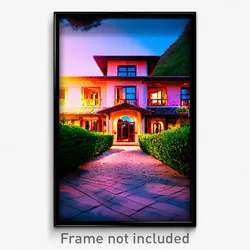 Pixel Art Poster - Ordinary Villa (8 Bit Psychedelic Trippy Video Game Print)