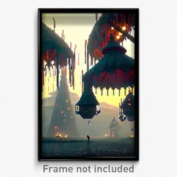 Pixel Art Poster - Unusual Fief (8 Bit Psychedelic Trippy Video Game Print)