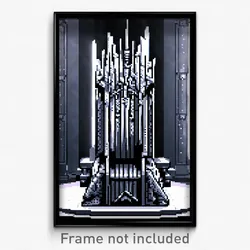 Pixel Art Poster - Gray Throne (8 Bit Psychedelic Trippy Weird Video Game Print)