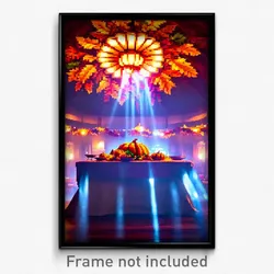 Pixel Art Poster - Terrific Thanksgiving (8 Bit Psychedelic Video Game Print)