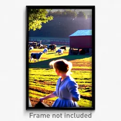 Pixel Art Poster - Candid Farmstead (8 Bit Psychedelic Trippy Video Game Print)