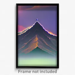 Pixel Art Poster - Unimaginable Mountain (8 Bit Psychedelic Video Game Print)