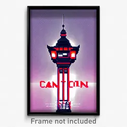 Pixel Art Poster - Glossy Canton (8 Bit Psychedelic Trippy Video Game Print)
