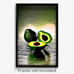 Pixel Art Poster - Polished Avocado (8 Bit Psychedelic Trippy Video Game Print)
