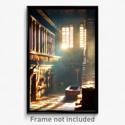 Pixel Art Poster - Ancient Home (8 Bit Psychedelic Trippy Video Game Print)