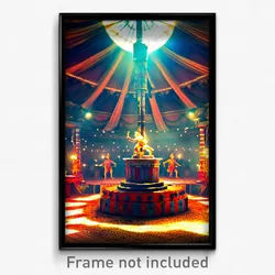 Pixel Art Poster - Ancient Circus (8 Bit Psychedelic Trippy Video Game Print)