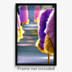 Pixel Art Poster - Fluffy Thoroughfare (8 Bit Psychedelic Video Game Print)
