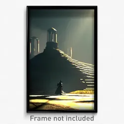 Pixel Art Poster - Shadowy Redoubt (8 Bit Psychedelic Trippy Video Game Print)