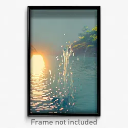 Pixel Art Poster - Watery Reaches (8 Bit Psychedelic Trippy Video Game Print)