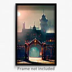 Pixel Art Poster - Haunted Palace (8 Bit Psychedelic Trippy Video Game Print)