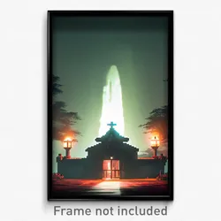 Pixel Art Poster - Haunted Promontory (8 Bit Psychedelic Video Game Print)