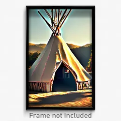 Pixel Art Poster - Beloved Tepee (8 Bit Psychedelic Trippy Video Game Print)