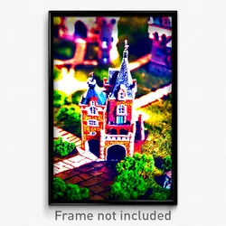 Pixel Art Poster - Miniature Chateau (8 Bit Psychedelic Trippy Video Game Print)