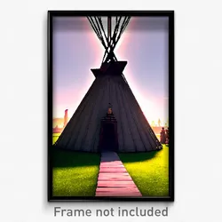 Pixel Art Poster - Tall Wigwam (8 Bit Psychedelic Trippy Weird Video Game Print)