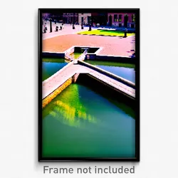 Pixel Art Poster - Square Canal (8 Bit Psychedelic Trippy Video Game Print)