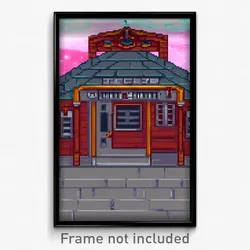 Pixel Art Poster - Stained Smithy (8 Bit Psychedelic Trippy Video Game Print)