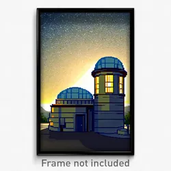 Pixel Art Poster - Imaginative Observatory (8 Bit Psychedelic Video Game Print)
