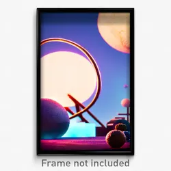 Pixel Art Poster - Spherical Landmark (8 Bit Psychedelic Video Game Print)