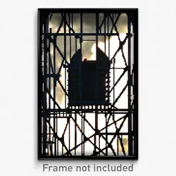 Pixel Art Poster - Menacing Portcullis (8 Bit Psychedelic Video Game Print)