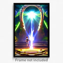 Pixel Art Poster - Dazzling Portal (8 Bit Psychedelic Trippy Video Game Print)