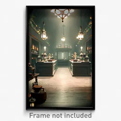 Pixel Art Poster - Dreary Apothecary (8 Bit Psychedelic Trippy Video Game Print)