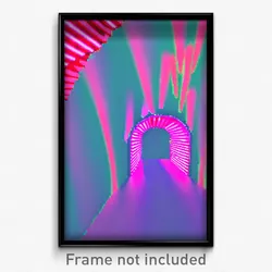 Pixel Art Poster - Glitchy Arch (8 Bit Psychedelic Trippy Video Game Print)