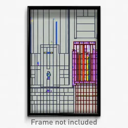 Pixel Art Poster - Digital Wire Frame Cobbler (8 Bit Video Game Print)