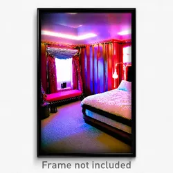 Pixel Art Poster - Stimulating Bedroom (8 Bit Psychedelic Video Game Print)