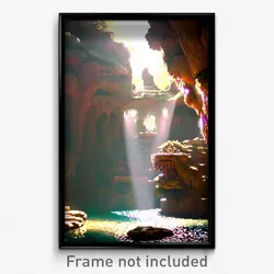 Pixel Art Poster - Noted Grotto (8 Bit Psychedelic Trippy Video Game Print)