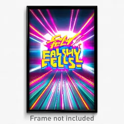 Pixel Art Poster - Flashy Fells (8 Bit Psychedelic Trippy Video Game Print)