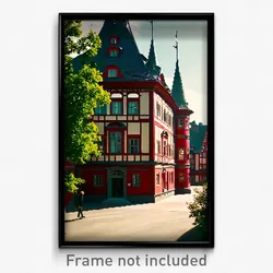 Pixel Art Poster - Villainous Swedish Architecture (8 Bit Video Game Print)