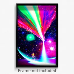 Pixel Art Poster - Vibrant Outer Space (8 Bit Psychedelic Video Game Print)