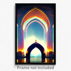 Pixel Art Poster - Buoyant Arch (8 Bit Psychedelic Trippy Video Game Print)