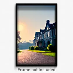 Pixel Art Poster - Simplistic Mansion (8 Bit Psychedelic Video Game Print)