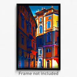 Pixel Art Poster - Active Italian Architecture (8 Bit Video Game Print)