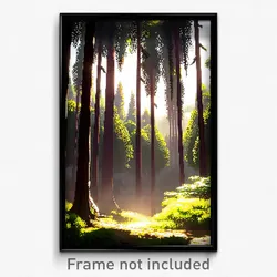 Pixel Art Poster - Buzzing Forest (8 Bit Psychedelic Trippy Video Game Print)