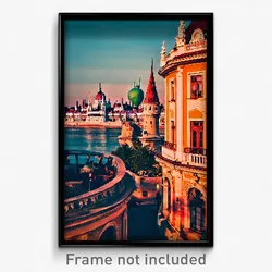 Pixel Art Poster - Warm Budapest (8 Bit Psychedelic Trippy Video Game Print)