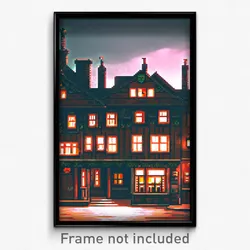 Pixel Art Poster - Dreary Inn (8 Bit Psychedelic Trippy Weird Video Game Print)