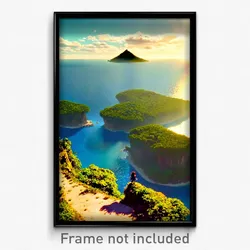 Pixel Art Poster - Vast Island (8 Bit Psychedelic Trippy Weird Video Game Print)