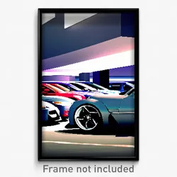 Pixel Art Poster - Graceful Car Dealership (8 Bit Psychedelic Video Game Print)