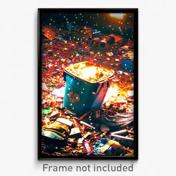 Pixel Art Poster - Complicated Waste (8 Bit Psychedelic Trippy Video Game Print)