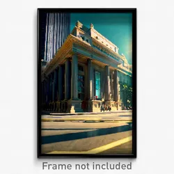 Pixel Art Poster - Magnificent Bank (8 Bit Psychedelic Trippy Video Game Print)