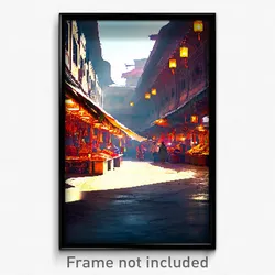 Pixel Art Poster - Dirty Bazaar (8 Bit Psychedelic Trippy Video Game Print)