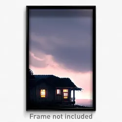 Pixel Art Poster - Gloomy House (8 Bit Psychedelic Trippy Video Game Print)