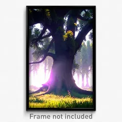 Pixel Art Poster - Natural Grove (8 Bit Psychedelic Trippy Video Game Print)